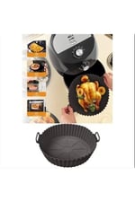 Tüm Airfryerlara Uyumlu Antrasit Renk Silikon Pişirme Kabı - Airfryer Silikon Kap - Bpa Free-1 Adet
