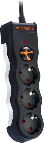TUNCMATIK TSK19010 POWERSURGE 3-SURGE PROTECTION PLUG-1050 JOULE- WITH CABLE SİYAH