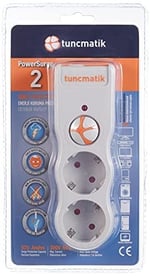 Tunçmatik Tsk5080 Akım Koruyucu Prizler, Beyaz, 2'Li 525 Joule
