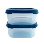 Tupperware İsviçre Seti 2 x 850 ml Siyah Kare Kompakt Konteyner Saklama Modüler Konteyner Taze Döngü Kuru Saklama Kabı