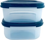 Tupperware İsviçre Seti 2 x 850 ml Siyah Kare Kompakt Konteyner Saklama Modüler Konteyner Taze Döngü Kuru Saklama Kabı