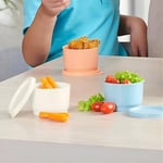 Tupperware SET (3) Buzdolabı Uno 120 ml Renkli Turuncu Beyaz Mavi Kutu Stok Saklama Kabı Julchen