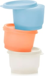 Tupperware SET (3) Buzdolabı Uno 120 ml Renkli Turuncu Beyaz Mavi Kutu Stok Saklama Kabı Julchen