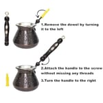 Türk Kahve Demliği| En Kalın Bakır Türk Kahvesi Makinesi| Tereyağı Isıtıcı| Yunan, Arapça, Türk Kahvesi Seti|Kahve Sıcak Çikolata Potası| Cezve| 14 oz, Parlak (Gümüş Bakır)
