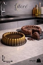 Turta Ve Tart Kek Kalıbı Royal Gold Kalın Döküm Üç Katmanlı Kaplama 525 Gram
