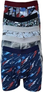 Tutku 3 Adet Karışık Renk Likralı Desenli Boxer Çok Renkli XXL