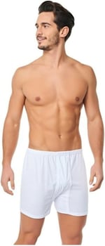 Tutku 6 Adet Beyaz Renk Penye Paçalı Boxer Beyaz 2XL
