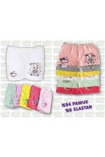 Tutku-6 Adet Kız Cocuk Baskılı Rengarenk Baskılı Pamuklu Boxer (BASKILI / 11-12 Yaş)