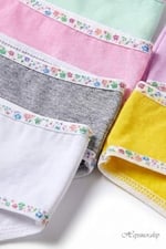 Tutku 6lı Kız Çocuk Baskılı Renkli Külot Likralı Slip