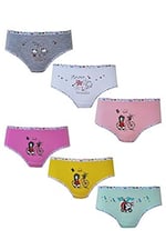 Tutku 6lı Kız Çocuk Baskılı Renkli Külot Likralı Slip