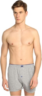 Tutku-6'lı Tutku Erkek Düz Havlubel Düğmeli Boxer-Gri-XL