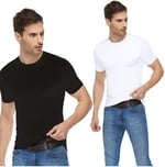 Tutku Elit 2'li Paket Erkek Sıfır Yaka T-Shirt,%94 Pamuk%6 Elastan, Siyah-Beyaz, XL Beden