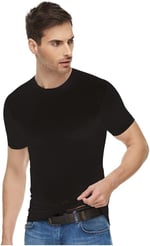 Tutku Elit 2'li Paket Erkek Sıfır Yaka T-Shirt,%94 Pamuk%6 Elastan, Siyah-Beyaz, XL Beden