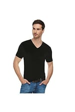 Tutku Elit Tutku Elit 3 Adet Siyah Renk V Yaka Kısa Kollu Atlet Fanila Siyah 2XL