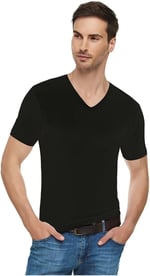 Tutku Elit Tutku Elit 3 Adet Siyah Renk V Yaka Kısa Kollu Atlet Fanila Siyah 2XL