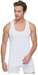 Tutku Erkek Penye Atlet, Askılı, Beyaz, 4XL Beden