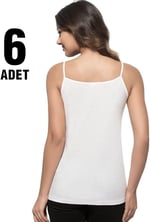 Tutku İç Giyim Kadın Ribana İp Askılı Atlet 6 Lı Paket Beyaz XL