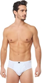 Tutku İç Giyim Pamuklu Erkek Renkli Slip Külot 6 Lı Paket Beyaz 2XL