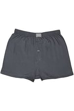 Tutku İç Giyim Pamuklu Penye Düğmeli Erkek Boxer 3 Lü Paket (Füme, 2XL)