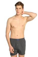 Tutku İç Giyim Pamuklu Penye Düğmeli Erkek Boxer 3 Lü Paket (Füme, 2XL)