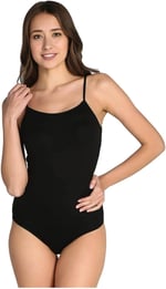 Tutku-Kadın Siyah 6'lı Paket Ip Askılı Likralı Kancalı Çıtçıtlı Body Zıbın
