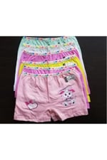 Tutku Kız Çocuk Boxer Külotu, 12 Adet, Baskılı, Karışık Renkler, 9-11 Yaş