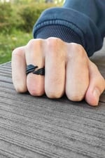 Tüy Yaprak Figürlü Gümüş Kaplama Ayarlanabilir unisex Yüzük