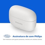 TWS Kablosuz Bluetooth Kulaklık, Mikrofonlu, Bar Tasarımlı, IPX4 ve 24 Saatlik Toplam Güç Kaynağı, Beyaz TAT1109WT/00