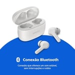 TWS Kablosuz Bluetooth Kulaklık, Mikrofonlu, Bar Tasarımlı, IPX4 ve 24 Saatlik Toplam Güç Kaynağı, Beyaz TAT1109WT/00