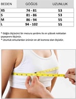 U Yaka İp Askılı Yüzücü Sırt Beyaz Renk Crop Atlet Bluz