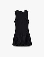 U Yaka Slim Fit Kolsuz Mini Balon Elbise
