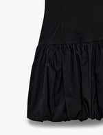 U Yaka Slim Fit Kolsuz Mini Balon Elbise