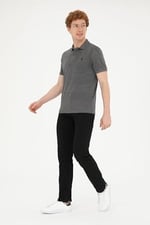 U.S. Polo Assn. Polo Yaka Kısa Kollu Antrasit-Melanj Erkek%100 Pamuk T-Shirt 1792406 M