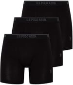 U.S. Polo Assn. Erkek Siyah 3 Lü Uzun Paçalı Boxer