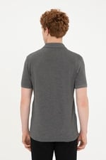 U.S. Polo Assn. Polo Yaka Kısa Kollu Antrasit-Melanj Erkek%100 Pamuk T-Shirt 1792406 M