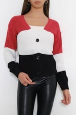 üc Renk Crop Hırka S