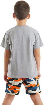 Uçak Erkek Çocuk T-shirt Kamuflaj Şort Takım