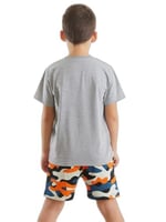 Uçak Erkek Çocuk T-shirt Kamuflaj Şort Takım