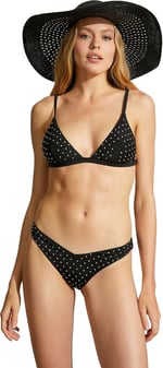 Üçgen Bikini Üstü Parlak Taş İşlemeli