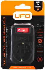 UFO Tekli Akım Korumalı Anahtarlı Priz 16A 250V, Max 3500W Aşırı Yük Koruması (Beyaz)