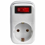 UFO Tekli Akım Korumalı Anahtarlı Priz 16A 250V, Max 3500W Aşırı Yük Koruması (Beyaz)
