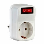 UFO Tekli Akım Korumalı Anahtarlı Priz 16A 250V, Max 3500W Aşırı Yük Koruması (Beyaz)