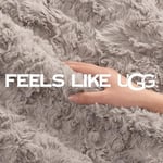UGG 10484 Adalee Yumuşak Suni Kürk Ters Çevrilebilir Vurgu Büyük Boy Battaniye Kabarık Bulanık Lüks Rahat Otel Tarzı Lüks Yumuşak Boho Ev Dekoru Yatak ve Ot - Seçenekler: Full/Queen, King, Throw, Twin