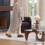 UGG 10484 Adalee Yumuşak Suni Kürk Ters Çevrilebilir Vurgu Büyük Boy Battaniye Kabarık Bulanık Lüks Rahat Otel Tarzı Lüks Yumuşak Boho Ev Dekoru Yatak ve Ot - Seçenekler: Full/Queen, King, Throw, Twin
