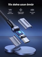 UGREEN 100W USB C Kablosu PD3.0 Hızlı Şarj Kablosu PPS iPhone 15 Pro Max MacBook Pro M2 MacBook Air M2 Galaxy S25 Ultra ile uyumludur. (3m)