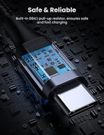 UGREEN 2.0 A USB-A & USB-C Örgülü Şarj ve Data Kablosu, 50 Santimetre, Siyah, 60125