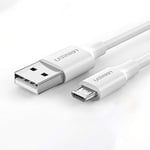 UGREEN 2.0 A USB-A & Micro-USB, Micro USB Data ve Şarj Kablosu, 1 Metre, Beyaz, 60141