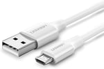 UGREEN 2.0 A USB-A & Micro-USB, Micro USB Data ve Şarj Kablosu, 1 Metre, Beyaz, 60141