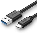 UGREEN 3.0 A USB-A & USB-C, Data ve Şarj Kablosu,1 Metre, Siyah, ACBUGN20882