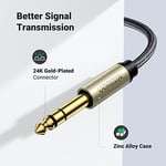 UGREEN 3,5 mm jak, 6,35 mm jak kablosu, Aux adaptörü, stereo ses kablosu, dijital arayüz enstrüman kablosu, gitar, mikser, mikrofon, kayıt cihazı, mikser, amplifikatör vb. için destekler (3M)